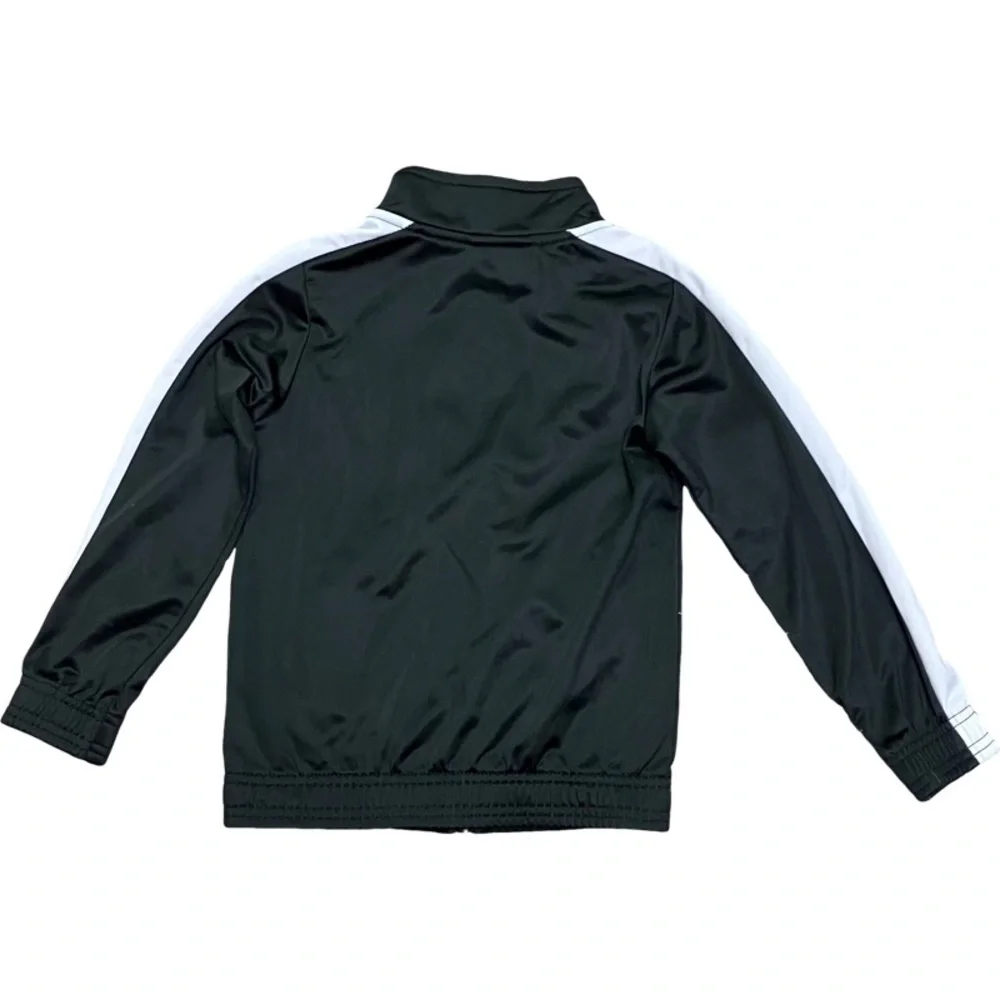 NWOT PUMA Boys Full Zip Track Jacket SIZE 5 Black Neon Yellow LOGO Pockets